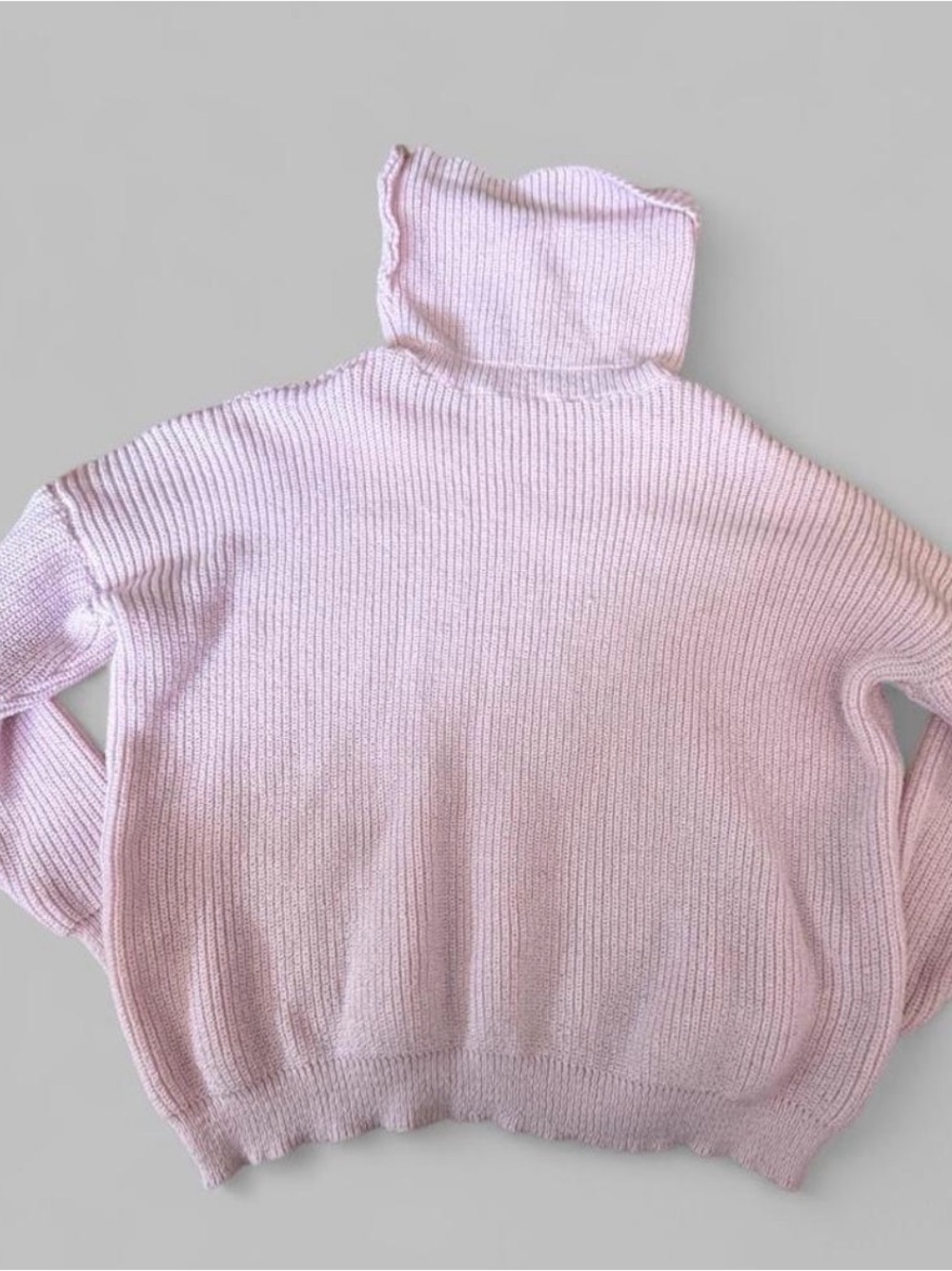 SHEIN Pale Pink Ribbed Turtleneck Sweater